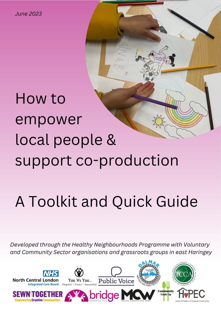 Front cover page of the Healthy Neighbourhoods Toolkit and Quick Guide document